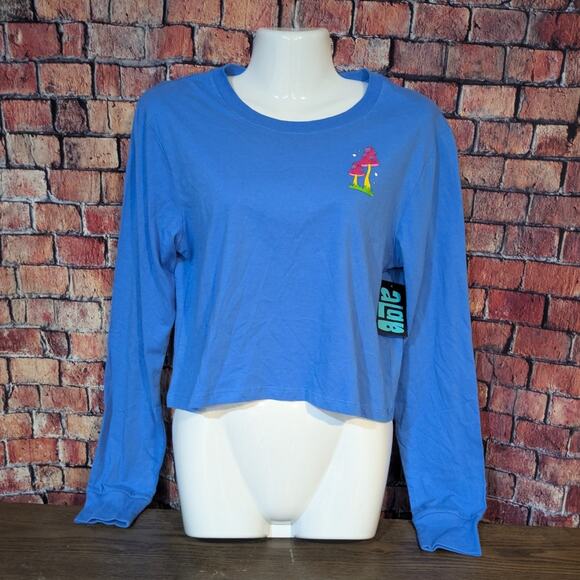 NWT Zumiez A.LAB Dita The Wizard Blue Crop Long Sleeve T-Shirt Size M - Picture 7 of 8